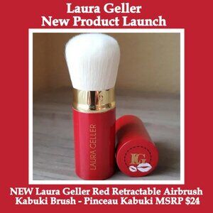 NEW Laura Geller Red Retractable Airbrush Kabuki Brush Pinceau Kabuki MSRP $ 24